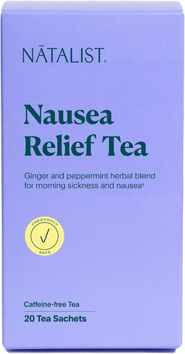 [BRSRMY34CN5BOETK] NATALIST Nausea Relief Tea Ease Pregnancy Morning Sickness Calming Plant-Based Comfort Blend for Women - Digestive Soothing Organic Ginger & Peppermint - Vegan, Gluten-Free, Caffeine-Free - 20 Bags