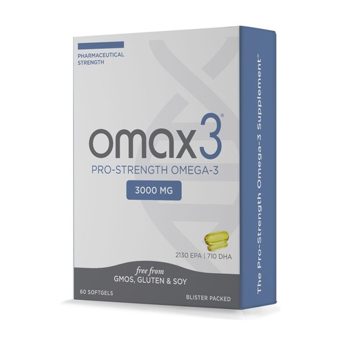 [BRSWKED2B4CGAA36] Omax3 Professional Strength Ultra-Pure Omega-3 Fish Oil - 1000 mg - Maximum Joint & Muscle Support - EPA DHA - NSF Certified - 60 Softgel Blister Pack