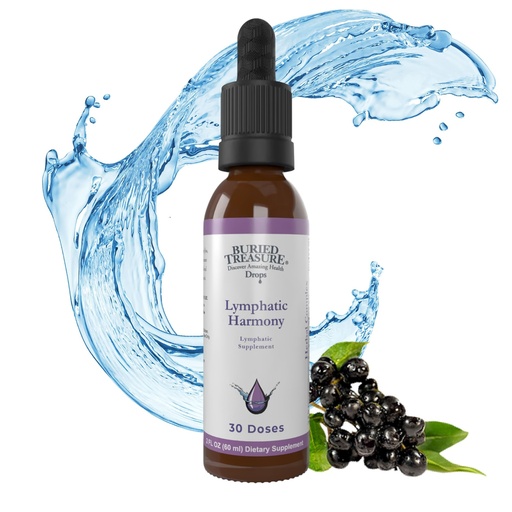 [BRSRAHY5BMBQYETV] Buried Treasure Lymphatic Harmony Drops - 2oz, 30 Servings, Lymphatic Supplement with Cleavers, Burdock, Echinacea, and Astragalus