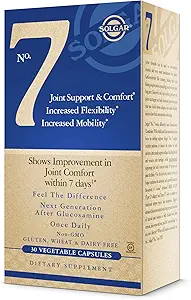 [BRSWGYI2AAHRQ2D5] Solgar No. 7, 60 Vegetable Capsules - Joint Support & Comfort - Increased Mobility & Flexibility - Supplement for Men & Women - With Ester-C Vitamin C - Gluten-Free, Non GMO, Dairy Free - 60 Servings