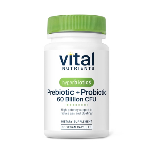 [BRSWYZL3AAIWAF3J] Hyperbiotics Vital Nutrients Prebiotic and Probiotic for Women and Men | 60 Billion CFU | Pre and Probiotics Supports Digestive Health, Constipation, Diarrhea, Gas & Bloating* | 30 Vegan Capsules