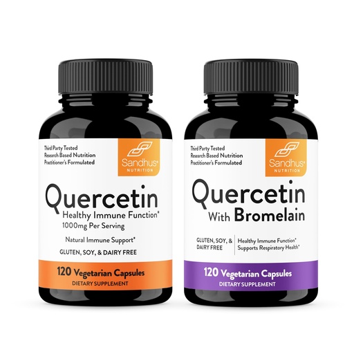 [BRSROCARAB6AGHLJ] Sandhu's Quercetin 1000mg & Quercetin with Bromelain 1000mg Per Serving Bioflavonoids Supplement Complex| Supports Immune Health for Men & Women