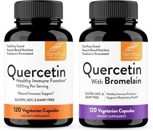 [BRSROCARAB6AGHLJ] Sandhu's Quercetin 1000mg " Quercetin with Bromelain 1000mg Por Serving Bioflavonoids Suplemento Complejo vidas soporta Salud Inmune para Hombres "