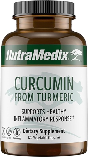 [BRSWYFAKCUBBUYI7] NutraMedix Curcumin - 500mg Turmeric Capsules - Promotes a Healthy Inflammatory Response, Immune System, Brain, Heart & Liver Support (120 Capsules)