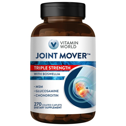 [BRSWI2QGOQCBECD6] Vitamin World Triple Strength Joint Mover, Glucosamine Chondroitin with MSM Joint Support Supplement, Collagen & Boswellia Serrata Extract, Support Joint Strength, Comfort & Flexibility, 270 Caplets
