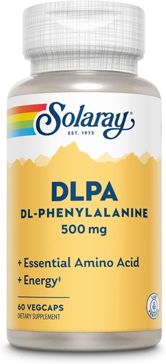 [BRSWIYQYCYCWAC3A] SOLARAY DL-Phenylalanine, 500mg | 50-50 Blend of Essential Amino Acids for Nervous System, Mood & Energy Support | 60 VegCaps