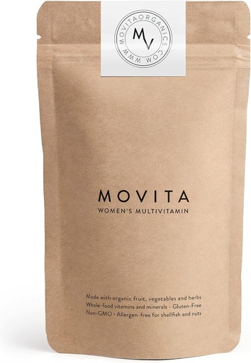 [BRSWKEYQBUFQGFTG] Movita Women’s Daily Multivitamin - Organic Fermented Whole Foods for Enhanced Energy, Immunity & Vitality - Vegan, Gluten-Free, Non-GMO - 30-Day Supply (Eco-Friendly Refill Pouch)