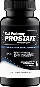 [BRSRMBQOOEFQ2H3Z] Nugenix Full Potency Prostate Supplement for Men - Clinical-Strength Ingredients, Saw Palmetto, Helps to Increase Urinary Flow, Control Frequency, and Support Prostate Function, 28 Capsules