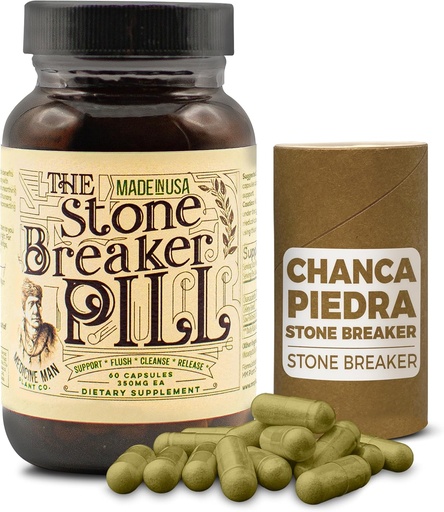 [BRSWYGABAANGOGT7] The Stone Breaker Pill 60 Capsules - Gallbladder and Kidney Supplements with Chanca Piedra, Celery Seeds, and Saw Palmetto - Herbal and Organic Gallbladder and Kidney Stone Breaker for Kidney Stones