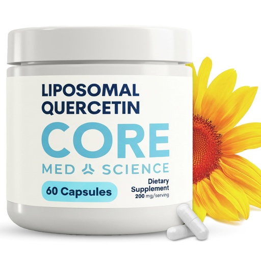 [BRSROGILCAGQOADX] Core Med Science Liposomal Quercetin Supplement, 200mg - Physician Formulated Supports Histamine Balance, Immune Support & Antioxidant Defense - High Absorption Bioavailable Capsules, Made in USA