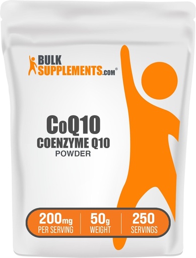 [BRSWIFI6BB4BYE3Y] Massals.com Coenzyme Q10 Powder - Coenzyme Q10 200 mg suplementari, Nutrial suplementari - Guten Free, 200mg per Serving, 50g (1. 8 oz) (Cack de 1)