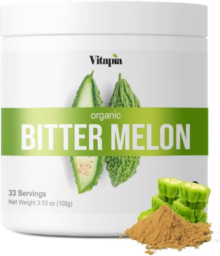 [BRSWYBL2BENRGF3P] Vitapia Organic Bitter Melon Fruit 10:1 Extract for Strong Digestive, Gut Health, Liver Function, Heart Health Support - 100g Powder Supplement & 33 Day Supply - Non-GMO, Gluten-Free, Vegan-Friendly