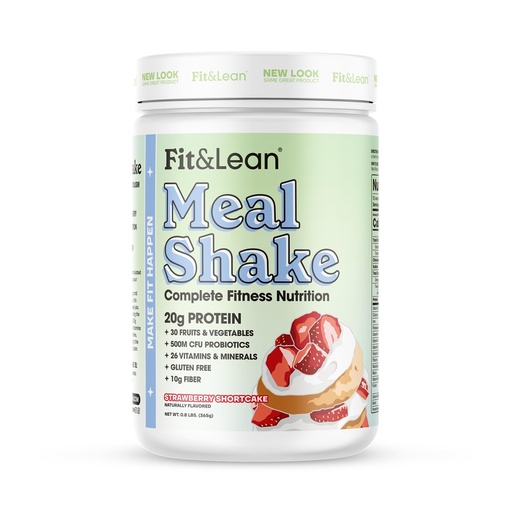 [BRSW2GTROAIGOHIY] Fit & Lean Meal Shake, Fat Burning Meal Replacement, Protein, Fiber, Probiotics, Strawberry Shortcake, 0.8 lbs (365 g),10 Servings Per Container
