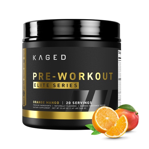 [BRSRMBQECB6RYYDO] Kaged Pre Workout Elite Powder | Orange Mango | Pre-Workout with Creatine, Beta Alanine, L-Citrulline, BCAAs | 388 mg Organic Caffeine | Pre Supplements for Men & Women | 20 Servings