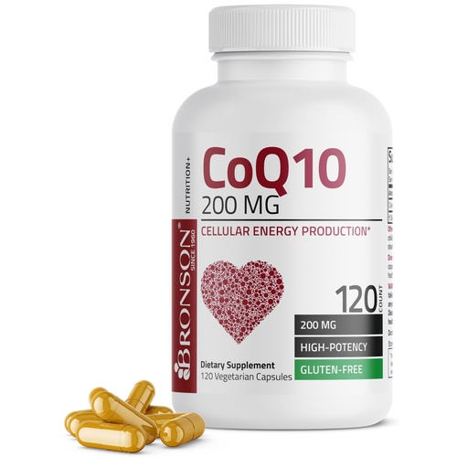 [BRSROZQYCIIGOYIV] Bronson CoQ10 200 MG High Potency Cellular Energy Production, 120 Vegetarian Capsules