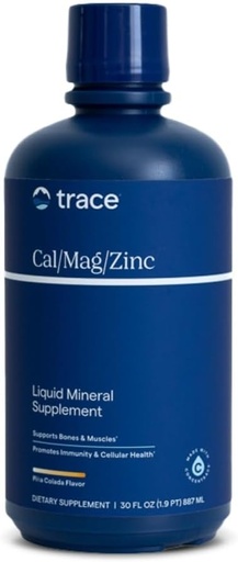 [BRSWIELZC4EBCGYZ] Trace Minerals | Vedel Cal / Mag / Tsink | Kaltsium, Magneesium, Tsink, Vitamiin D3 Lisand | Toetab normaalset koe, lihaste ja luutihedust | Natural Piña Colada Maitse | 32 Servings, 32 fl oz.