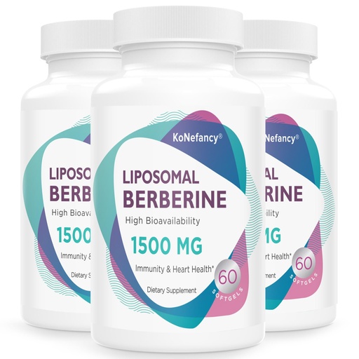 [BRSROH37O4NREE3L] KoNefancy Berberine HCL Supplement 1500mg - High Bioavailability Liposomal Berberine Capsules for Women and Men, AMPK Activator, Non-GMO, Sugar-Free,180 Softgels