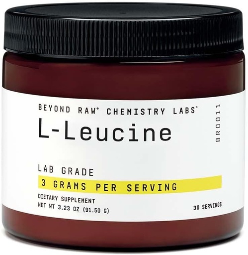[BRSWGYYNCECGOHT7] BEYOND RAW Chemistry Labs L-Leucine Powder, Fuels Muscles, 30 Servings