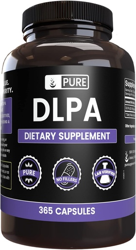 [BRSWYCADDMFQYCY6] Pure Original Ingredients DL-Phenylalanine DLPA (365 Capsules) No Magnesium Or Rice Fillers, Always Pure, Lab Verified