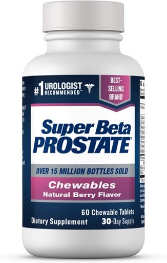 [BRSW2ZQQB4MB6DTZ] New Vitality Super Beta Prostate Chewables – Prostate Support Supplement for Men's Health (60 Chews, 1 Bottle)