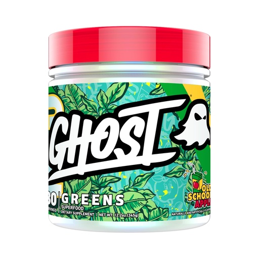 [BRSRAGQQAUCRG3TX] GHOST Greens Superfood Powder, Old School Apple - 30 Servings - 19 Super Greens & Reds, Fruits, Vegetables, Spirulina, & Chlorella, Prebiotics, 10 Billion CFU Probiotic & Digestive Enzymes - Soy-Free
