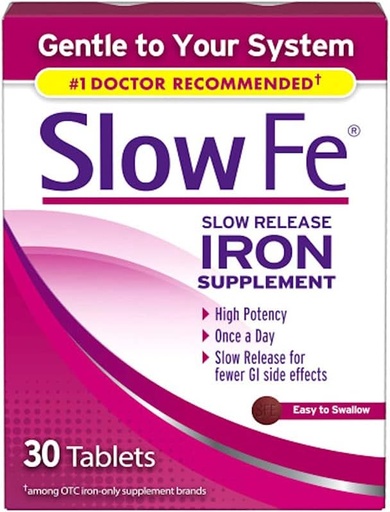 [BRSWICAYCYGQGFIV] Slow Fe Iron Supplement Tablets for Iron Deficiency, 30 Count (Pack of 3)