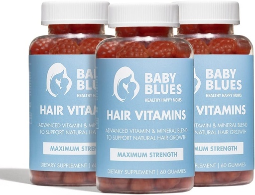 [BRSW2H3YDEFQKETG] Baby Blues Postpartum Hair Loss Vitamins - Full Hair Cycle Pack - Biotin, Collagen eta Folate