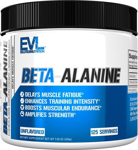 [BRSWYY33PMMWGDQV] Evance Nutrition Beta-Alanine - Palaiko raumenų ištvermę, Intense Training & Stiprumas - 1.6g Pure Beta-Alanine per Serving - Recovery - Dieta papildas - Neskonio milteliai - 125 Servings