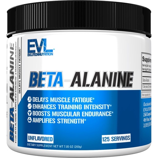 [BRSWYY33PMMWGDQV] Evlution Nutrition Beta-Alanine - Supports Muscle Endurance, Intense Training & Strength - 1.6g Pure Beta-Alanine Per Serving - Recovery - Dietary Supplement - Unflavored Powder - 125 Servings