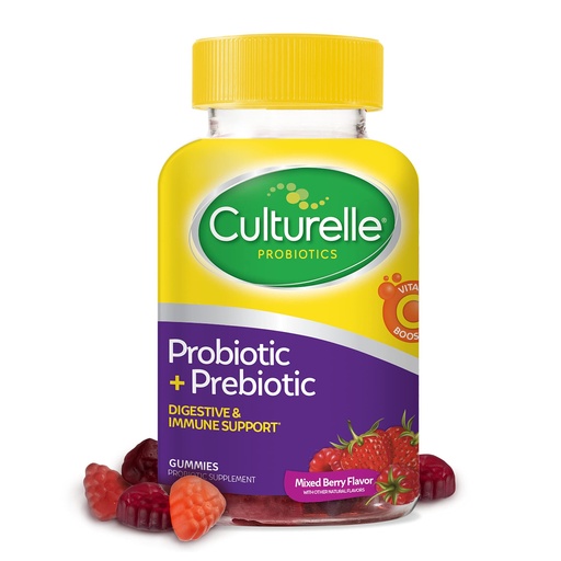 [BRSRAYYYPIGWGGY4] Culturelle Kids Chewable Probiotics for Kids Ages 3+, 30 Count Daily Probiotic Gummies for Women & Men, Berry Flavor, 52 Count
