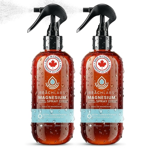 [BRSRAZL6BZYQ4DTX] Magnesium Spray (2-Pack) - Ocean Sourced & 100% Canadian Made | Magnesium Spray for Feet and Body | Pure Concentrated Seawater with Synergistic Trace Minerals for Wellness | (8 oz)
