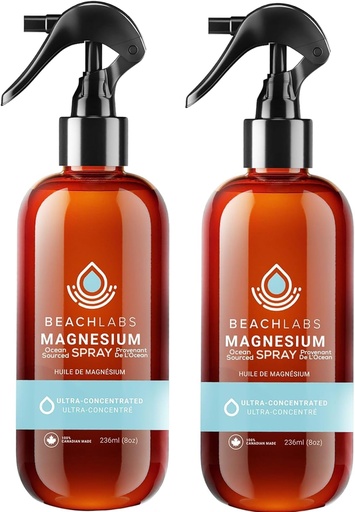 [BRSRAZL6BZYQ4DTX] Magnesium Spray (2-Pack) - Ocean Sourced & 100% Canadian Made | Magnesium Spray for Feet and Body | Pure Concentrated Seawater with Synergistic Trace Minerals for Wellness | (8 oz)