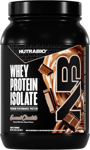 [BRSWIFQZOAMBSAD2] NutraBio 100% Whey Protein Isolate Protein Powder, 25g Protein with Complete Amino Acid Profile, Non-GMO, Soy & Gluten Free, Low Carb, Low Calorie Whey Protein Powder, Gourmet Chocolate, 2 Lbs