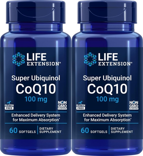 [BRSWKEITPMHWG2D4] Life Extension Super Ubiquinol CoQ10 100 mg, 60 softgels (Pack of 2)