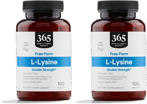 [BRSRAGT7CMDQACAV] Whole Foods Market, L-Lysine Double Strength, 100 ct (Pack of 2)