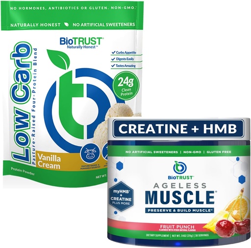 [BRSRAFQ2BAMBQ2DL] BioTrust Ageless Muscle (Fruit Punch) and Low Carb Multi Protein (Vanilla Cream) Bundle