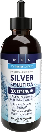 [BRSROBAZAF5Q43TU] Alkaline Structured Silver Liquid 30ppm - Advanced Imunska podpora Tekočih kapljic - Extra Strength Colloidal Silver Mineral Supplements - Izdelano v ZDA (4 oz)