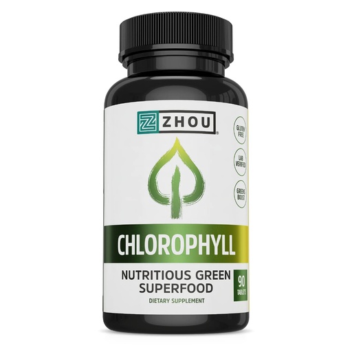[BRSROYIHBEJWK33B] Zhou Chlorophyll Tablets - Chlorophyll Pill Supplement for Women and Men, Health and Wellness Support, Daily Super Greens with Natural Vitamins and Minerals - 90 Tablets
