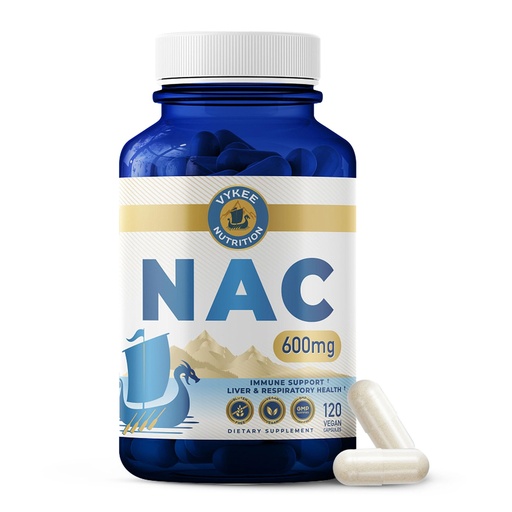 [BRSRAAD2BYIAK2TG] Vykee Nutrition NAC Capsules 600 mg N Acetyl L Cysteine - Daily NAC Supplement for Liver Health Support and Immune Balance - Vegan Non-GMO - 120 Capsules
