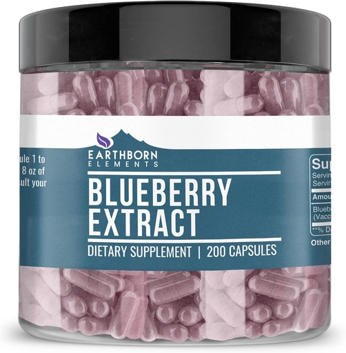 [BRSWYZD4BMPQEE3O] Earthborn Elements Blueberry 10:1 Extract Capsules, Pure & Undiluted, No Additives
