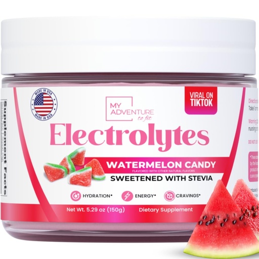 [BRSRMHAFDF7RY2D5] Watermelon Candy Electrolytes Powder – Sugar-Free Hydration Drink Mix with 623 mg Potassium – Clean Ingredients – Vegan, Keto & Paleo Friendly – Caffeine-Free Electrolyte Supplement (30 Servings)