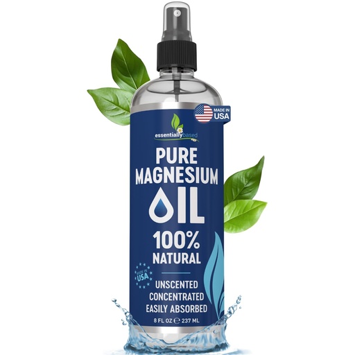 [BRSWKHDZBAMG2CDH] Pure Magnesium Oil Spray 8oz - Topical Magnesium Spray for Sleep & Feet - Extra Strength - USP Grade - 100% Natural and Organic Oil for Muscle Pain & Cramps - Less Sting - Less Itch - Made in USA