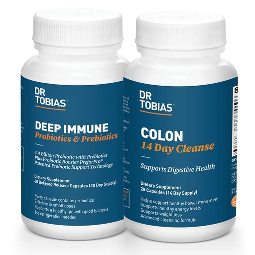 [BRSWYCAHCINWK2Y2] Dr. Tobias Digestive Kickstarter Bundle with Colon 14 Day Cleanse & Deep Immune Probiotics & Prebiotics