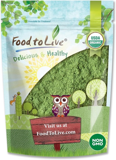 [BRSW2AAYOYIRSFLD] Food to Live - Organic SuperGreens Powder Blend, 8 Ounces - Mixed Kale, Moringa, Spirulina, Wheatgrass Powders. Non-GMO, Pure, Vegan, Bulk. Rich in Antioxidants, Chlorophyll