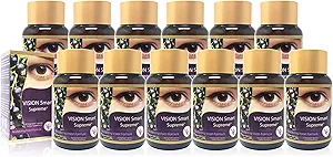 [BRSWKFA6B4AQ2GDG] Vision Smart Supreme - Superior Eye Supplement, Premium Nutraceutical Ingredients with 210mg of Pure Anthocyanins of D3R and C3R, Veggie Capsules. Product of USA (12 Bottles)