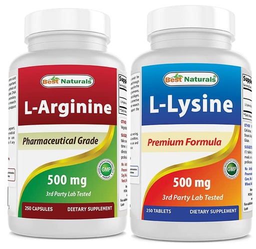 [BRSRMBQ3OIBQYDTJ] Best Naturals L-Arginine 500mg & L-Lysine 500 mg