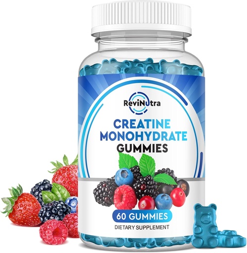 [BRSROGT2OAFBEFYV] Creatine Monohydrate Gummies for Men & Women, Chewables Creatine Monohydrate with Vitamin B12 for Muscle Growth & Recovery-Vegan, Mixed Berry Flavor, 60 Gummies