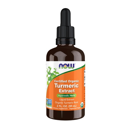 [BRSW2ZQCOUORM2DO] NOW Foods Supplements, Certified Organic Turmeric Extract, Ayurvedic Herb, Liquid Extract, Organic Turmeric Root 2 fluid ounces
