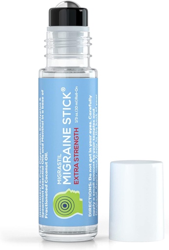 [BRSRM2T5AR5AO3QV] Basic Vigor Migrastil Extra sila Migraine Stick Advanced Formula, Strong Aromaterapia Roll On zahŕňa mentol, Essential Oils, No Lavender, Made in The USA.