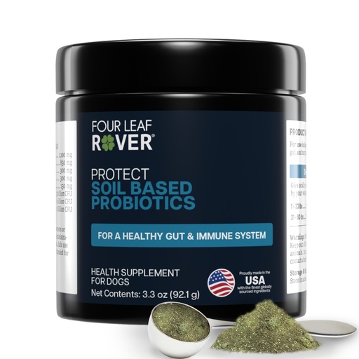 [BRSWGCYHPNYGGCD5] Four Leaf Rover Protect - Probiotics for Dogs - Veterinarian Formulated - with Natural Prebiotics and Antioxidants - Detoxification & Gut Health - 30 Day Large Dog Supply